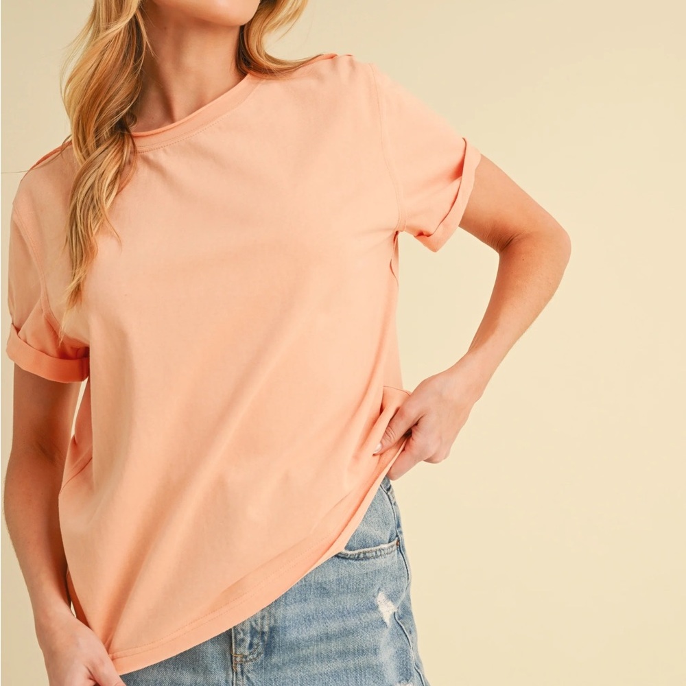 Orange Pink Boxy Short Sleeve Tee